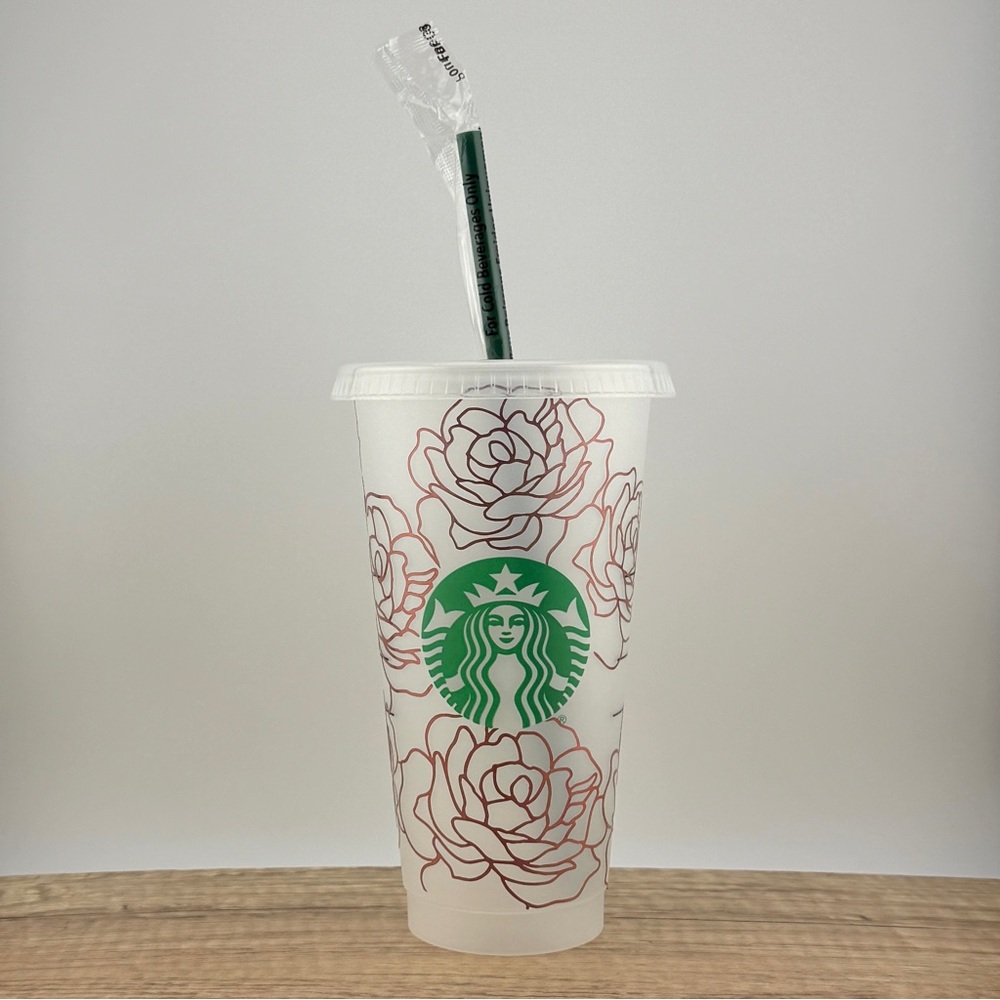Starbucks Reusable Cup with a Peony Flower Design